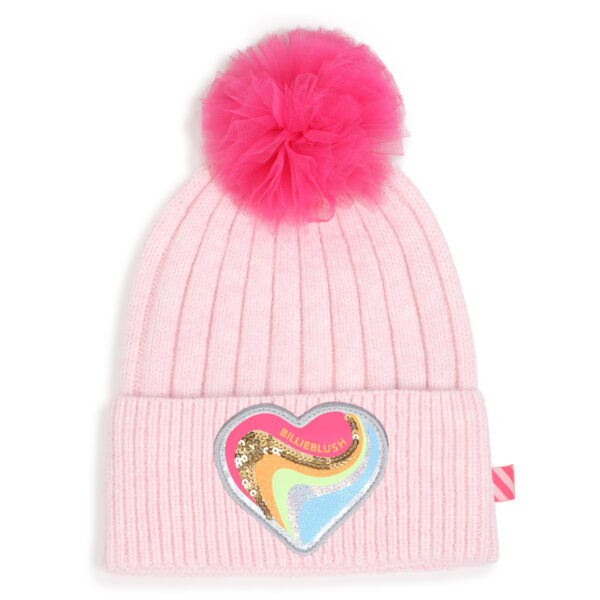 bonnet rose pompom