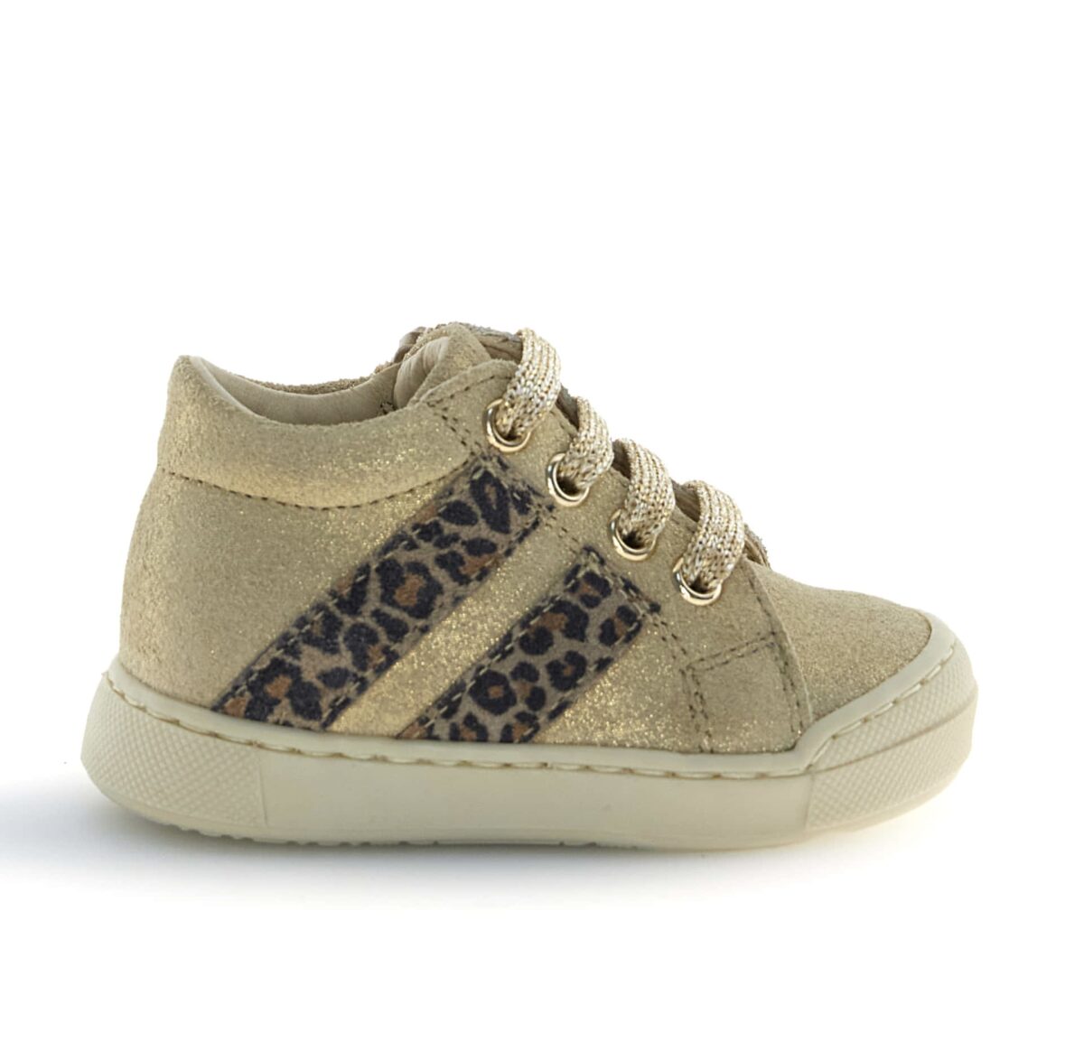 0Q12 Sneakers suede glitter leopard