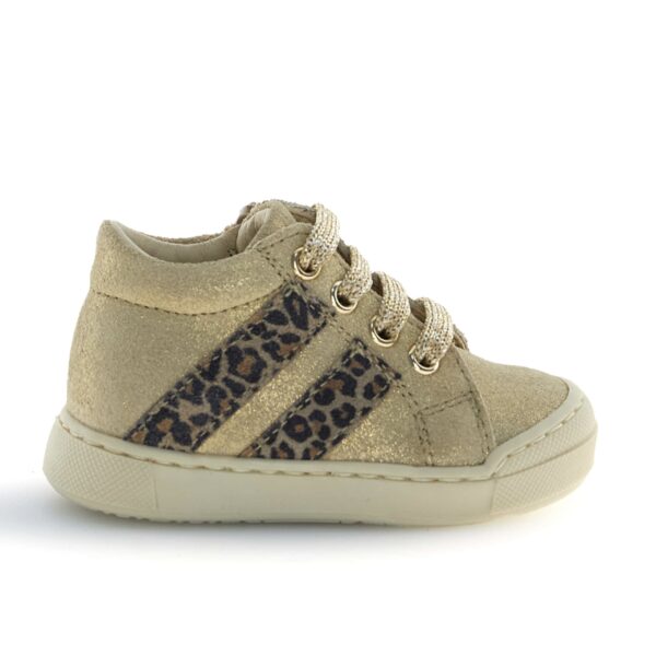 0Q12 Sneakers suede glitter leopard