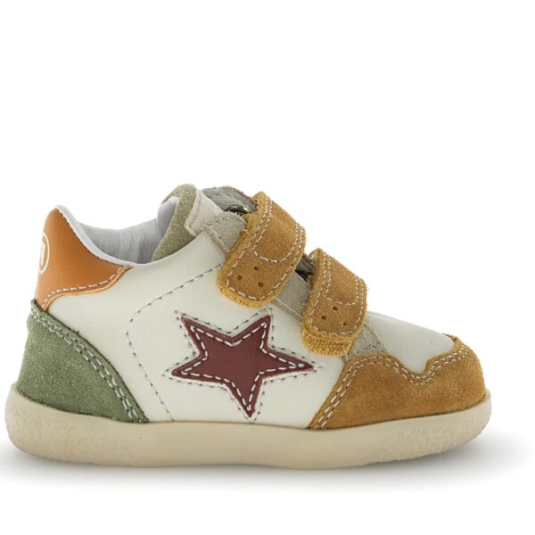 3D76 SNEAKERS ETOILE MARRON VERT ORANGE